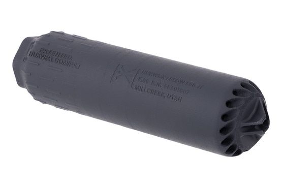 HUXWRX FLOW 5.56 TI Suppressor with black Cerakote finish